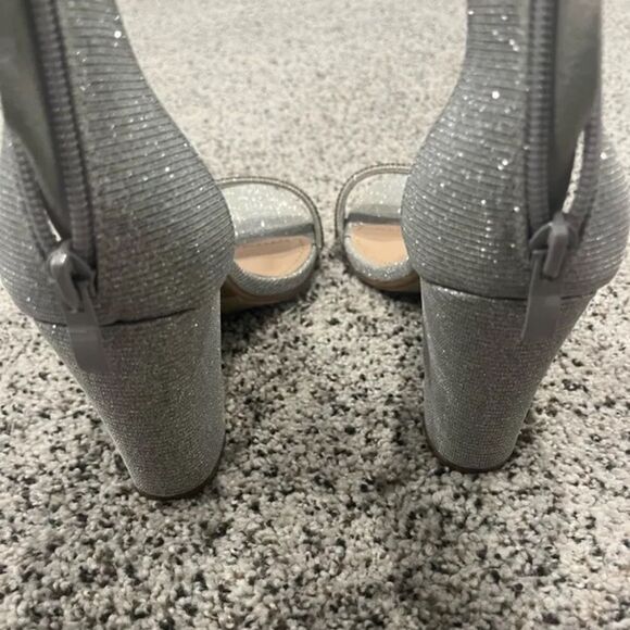 TOP Moda Silver Delia-80 Ankle Strap Rhinestone High Heel Sandal - Picture 5 of 7